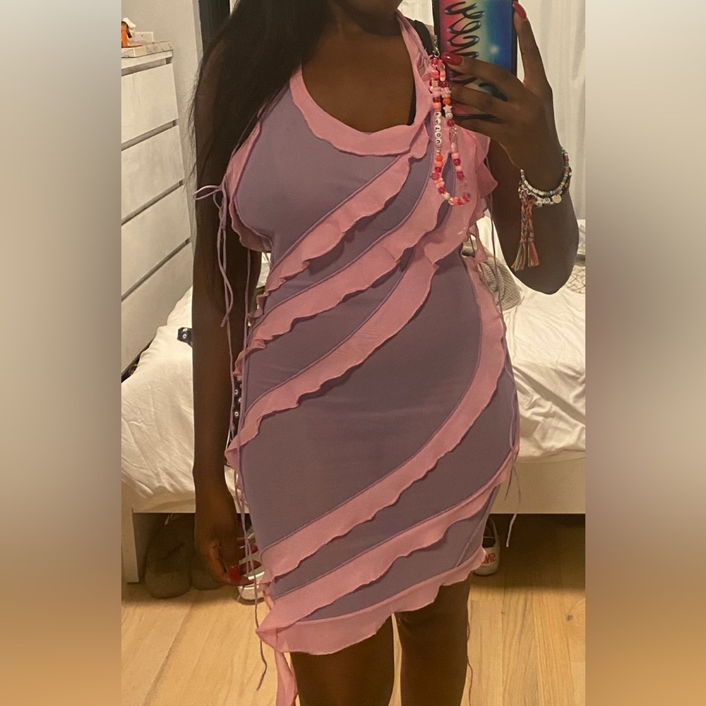 Fanci Club Ruffle Dress Pink/Purple
